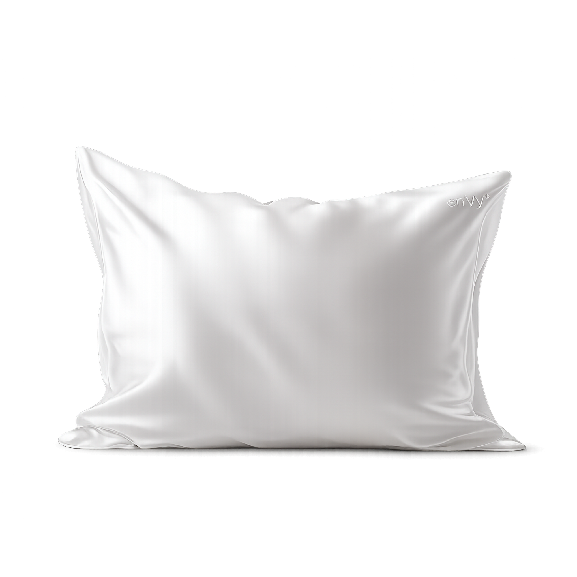 COPPER-infused biofunctional pure 100% mulberry silk queen size white pillowcase by enVy