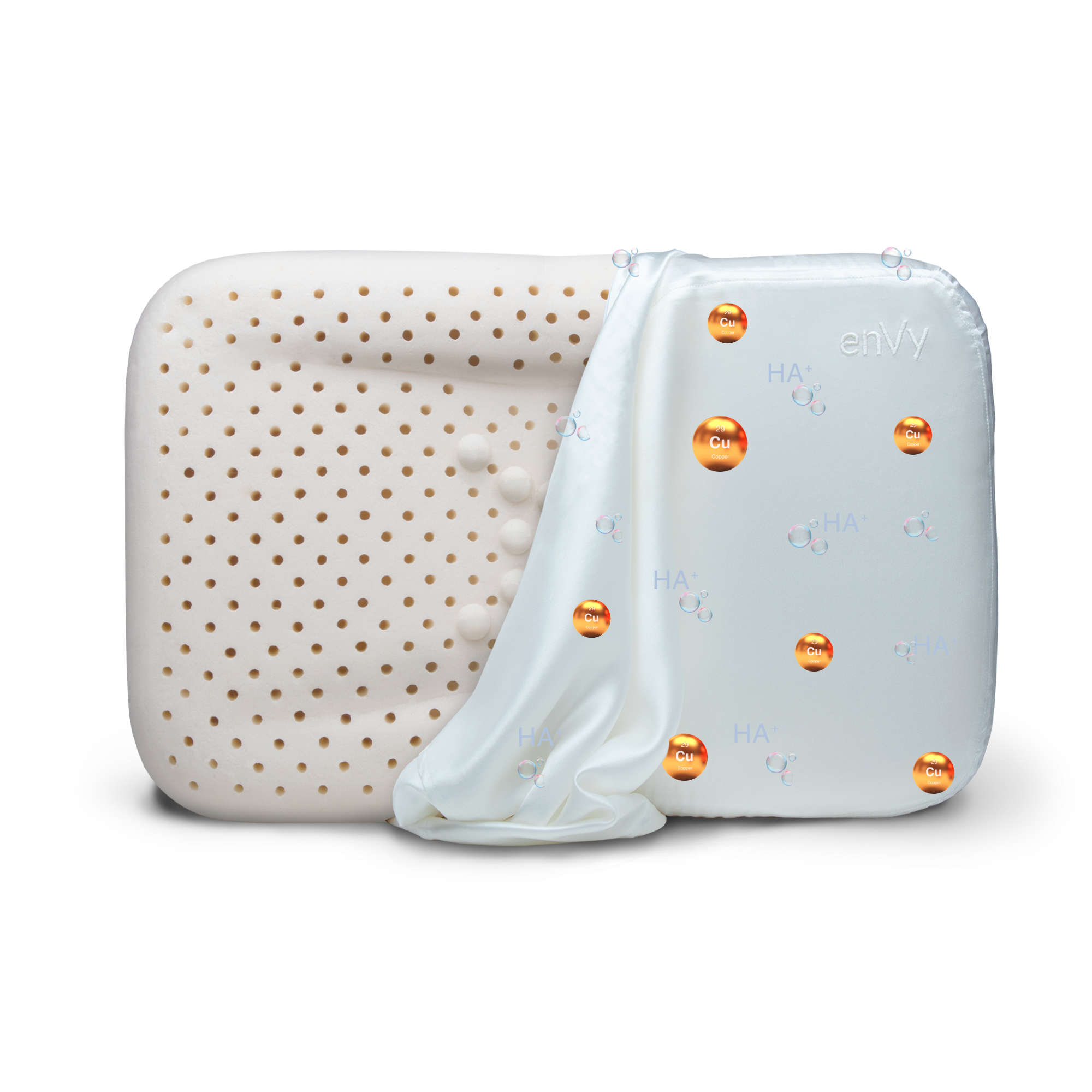 SILK Pillowcase infused with COPPER and HYALURONIC ACID for enVy Pillows (Full Size) - enVy Pillow