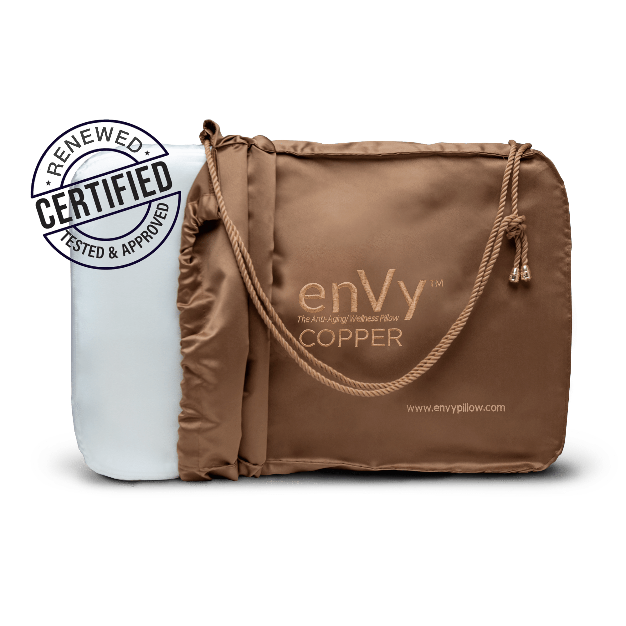 The ReNEW™ enVy® COPPER + SILK 100% Natural Latex PROACTIVE-Aging Pillow - enVy Pillow