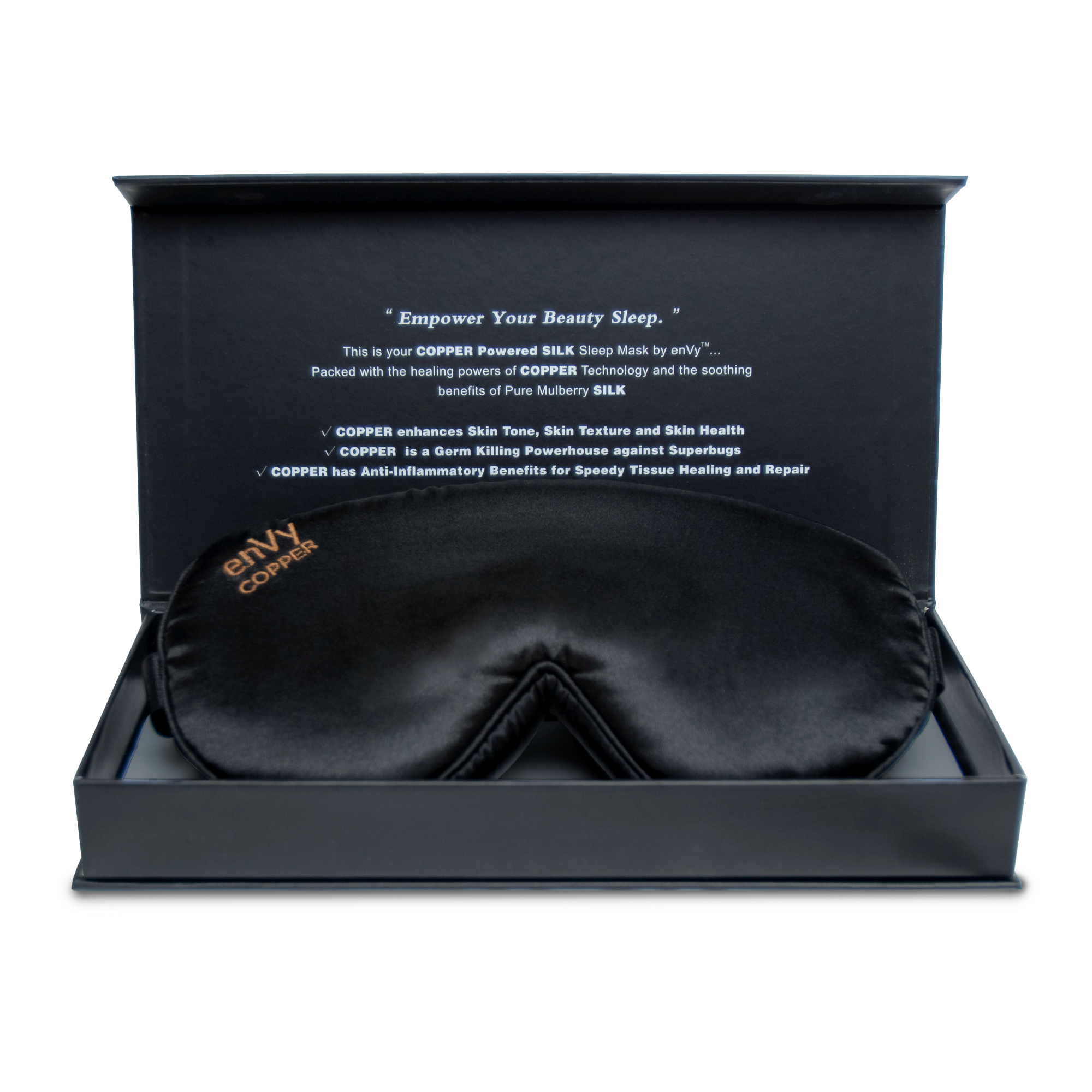 enVy® COPPER + HYLA⁺ Silk Sleep Mask - enVy Pillow