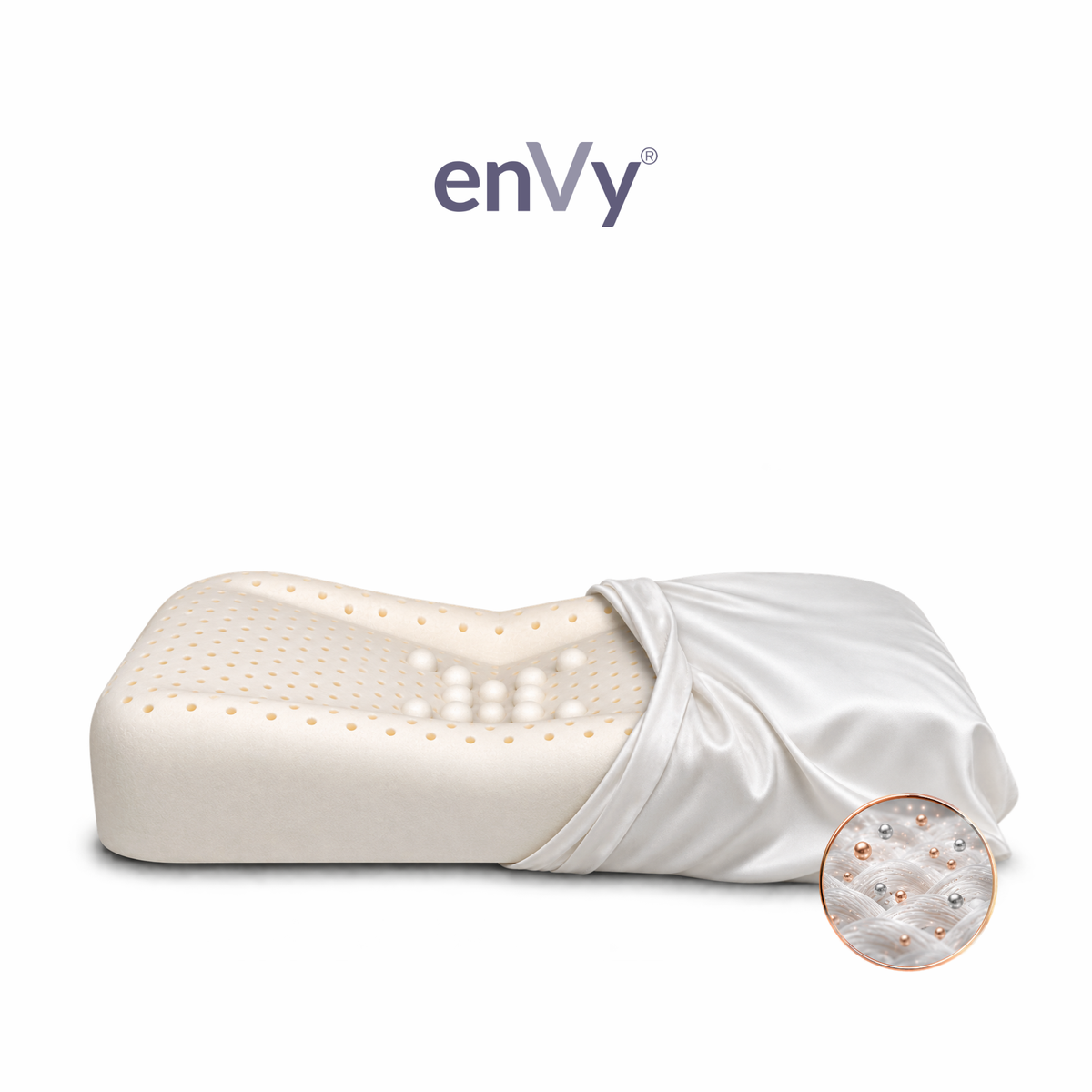 Anti-Wrinkle & Neck Support Pillow | enVy® COPPER + ZINC + SILK