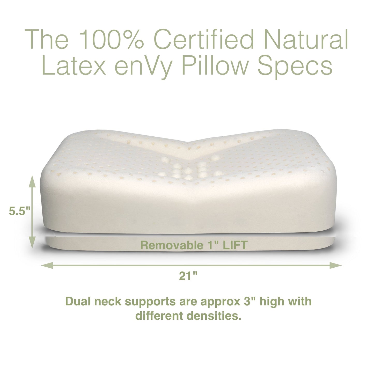 enVy® RX 100% Natural Latex PROACTIVE-Aging Pillow with Botanical TENCEL™ Pillowcase