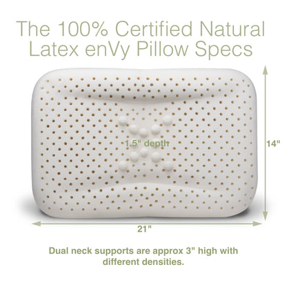 enVy® SILK 100%  Natural Latex PROACTIVE-Aging Pillow with Pure SILK Pillowcase