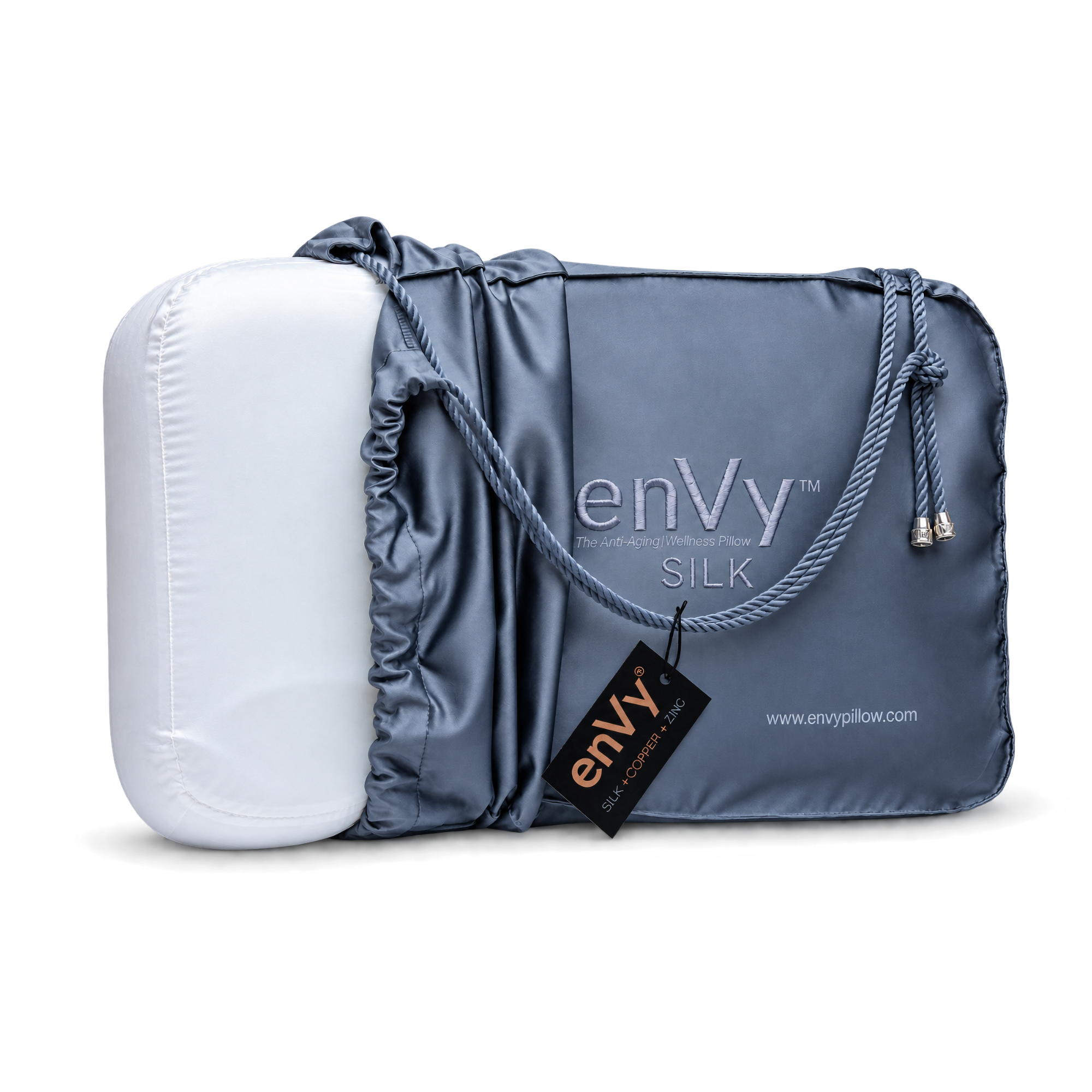 Anti-Wrinkle & Neck Support Pillow | enVy® COPPER + ZINC + SILK
