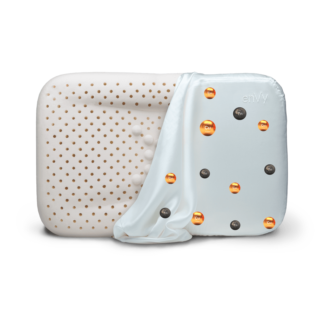 100% Mulberry SILK Pillowcase for enVy® Pillows with COPPER and ZINC