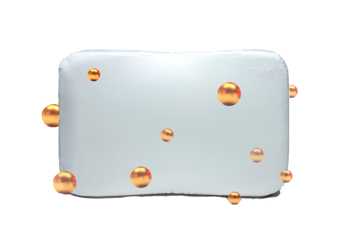 The ReNEW™ enVy® COPPER + SILK Anti-Aging Pillow - 100% Natural Latex Pillow with COPPER-infused SILK Pillowcase