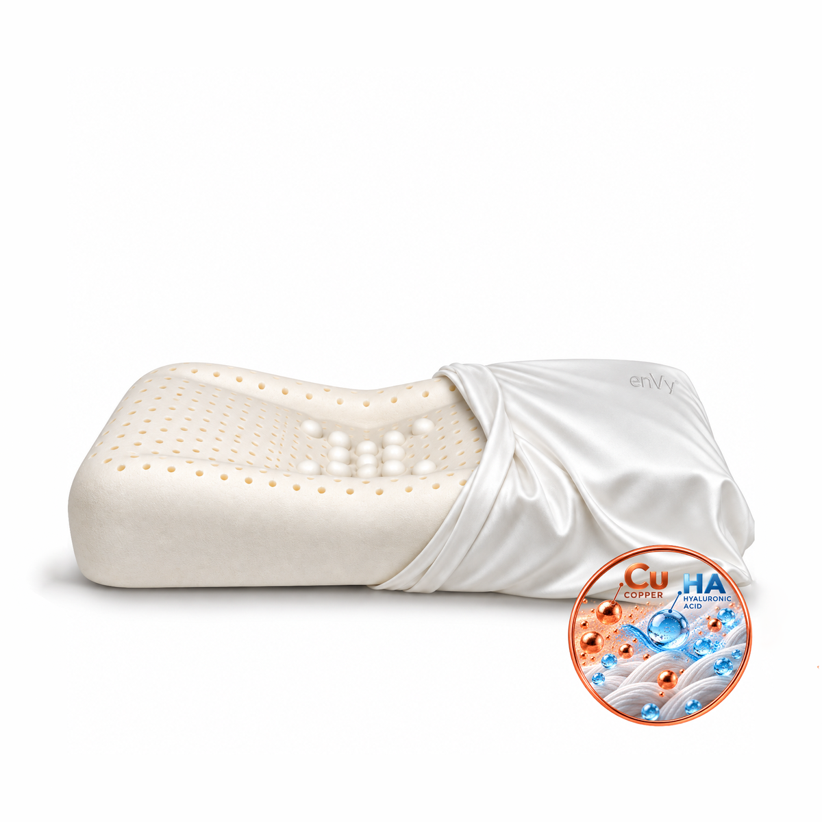 Anti-Wrinkle &amp; Neck Support Pillow | enVy® COPPER + HYLA + SILK
