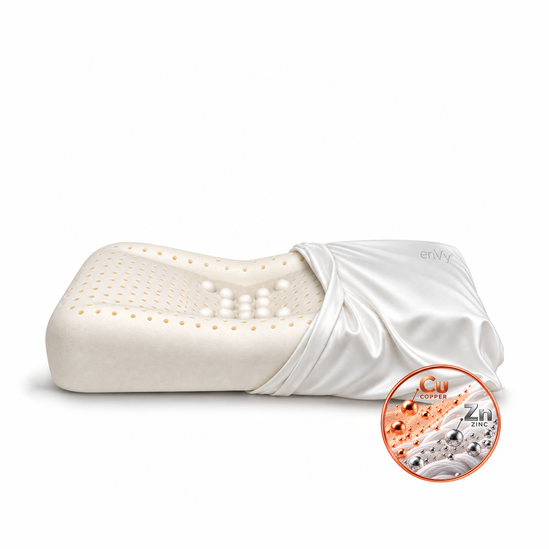 Anti-Wrinkle &amp; Neck Support Pillow | enVy® COPPER + ZINC + SILK