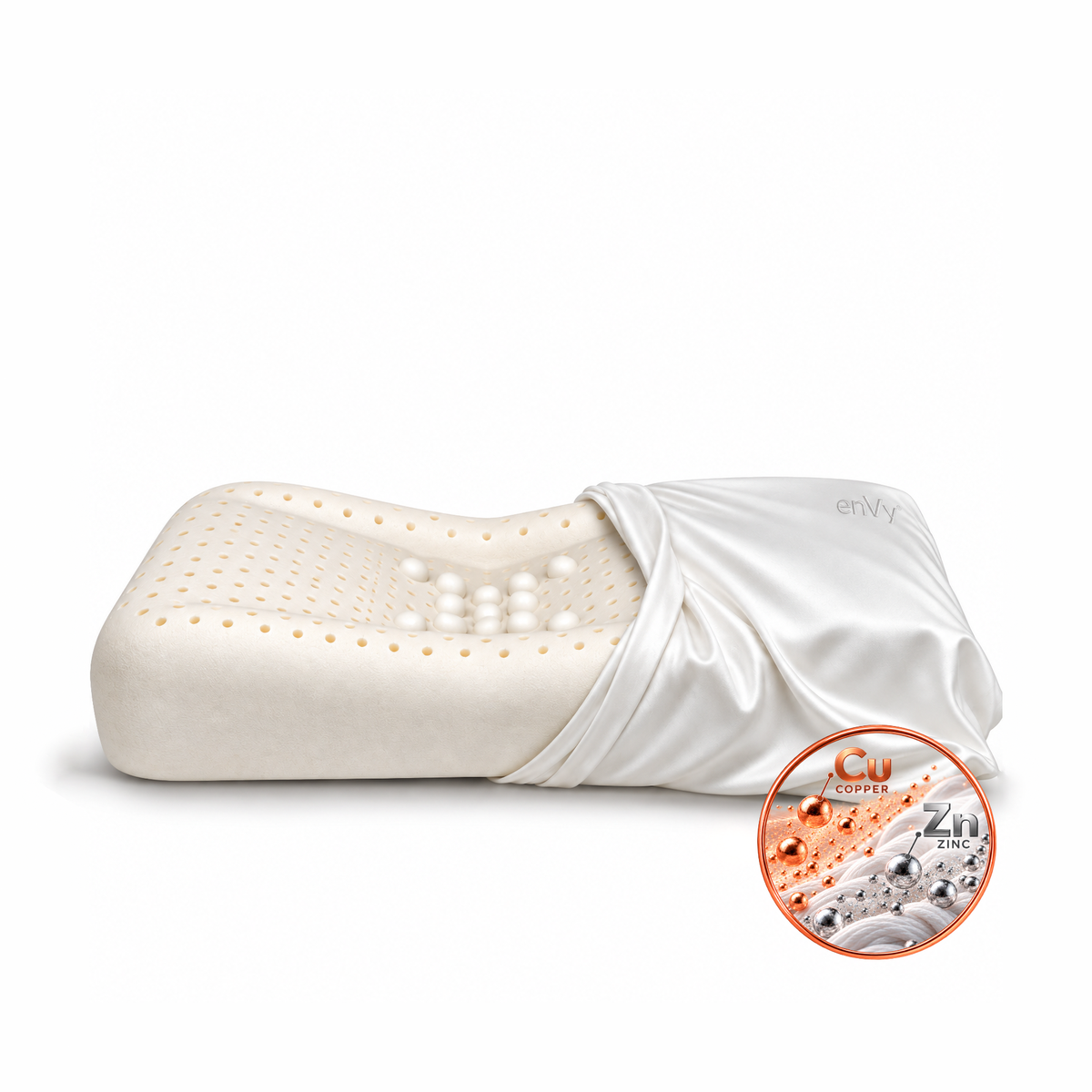 Anti-Wrinkle &amp; Neck Support Pillow | enVy® COPPER + ZINC + SILK