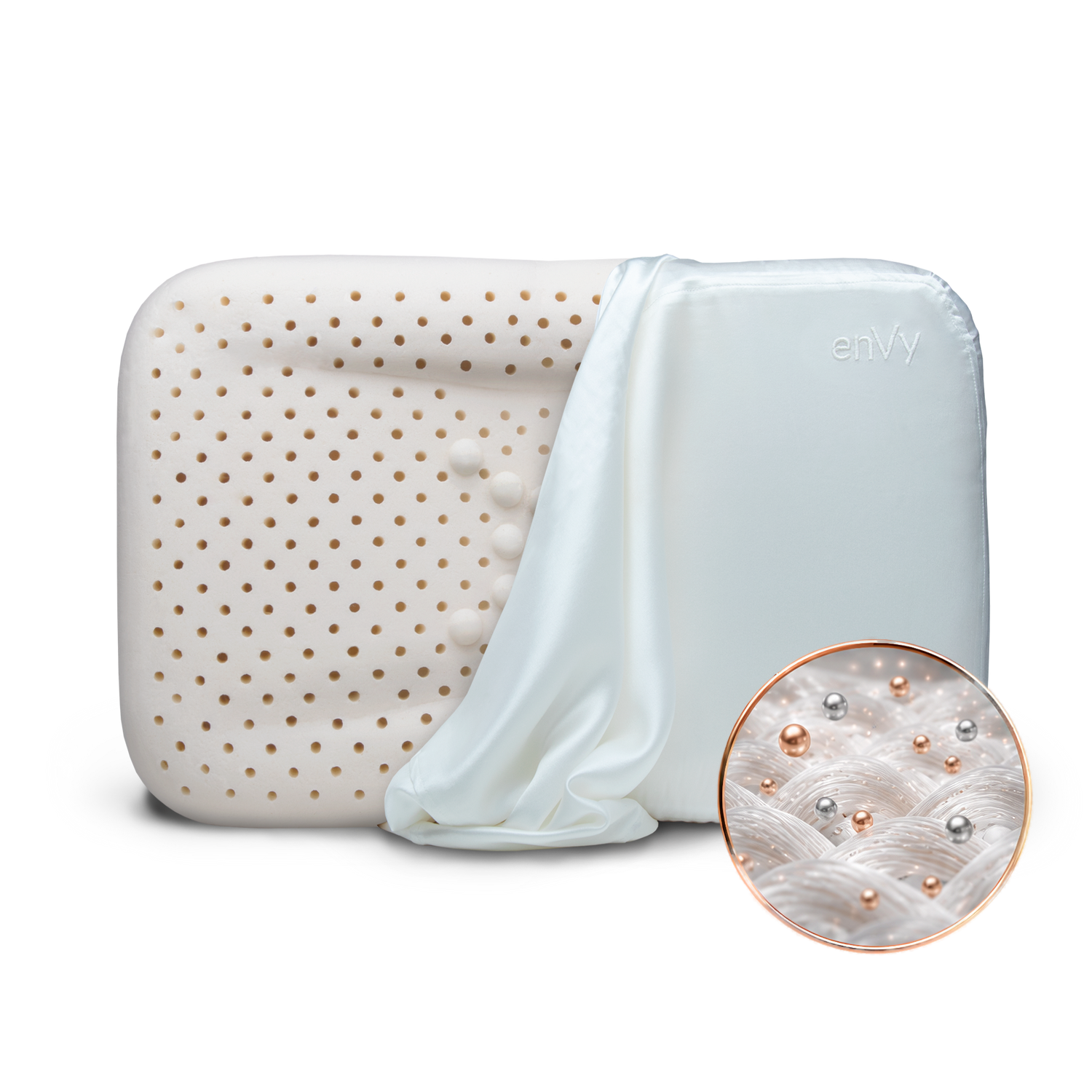 Copper and Zinc infused 100% Mulberry SILK Pillowcase for enVy® Pillows