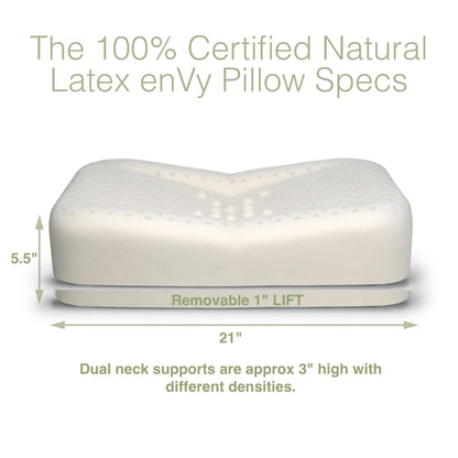 The ReNEW™ enVy® COPPER + TENCEL™ PROACTIVE-Aging Pillow - 100% Natural Latex Pillow with COPPER-infused TENCEL™  Pillowcase