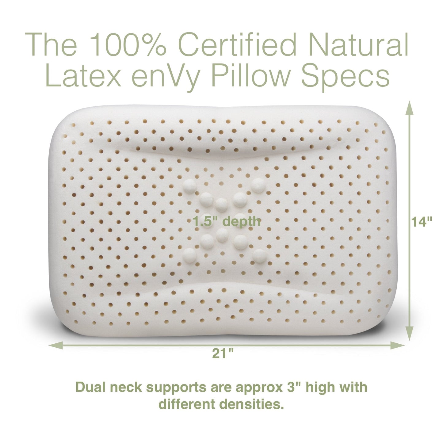 The ReNEW™ enVy® COPPER + TENCEL™ PROACTIVE-Aging Pillow - 100% Natural Latex Pillow with COPPER-infused TENCEL™  Pillowcase