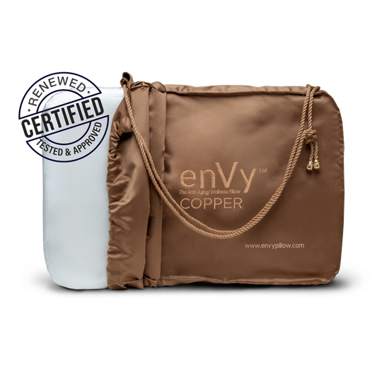 The ReNEW™ enVy® COPPER + TENCEL™ Anti-Aging Pillow - 100% Natural Latex Pillow with COPPER-infused TENCEL™  Pillowcase