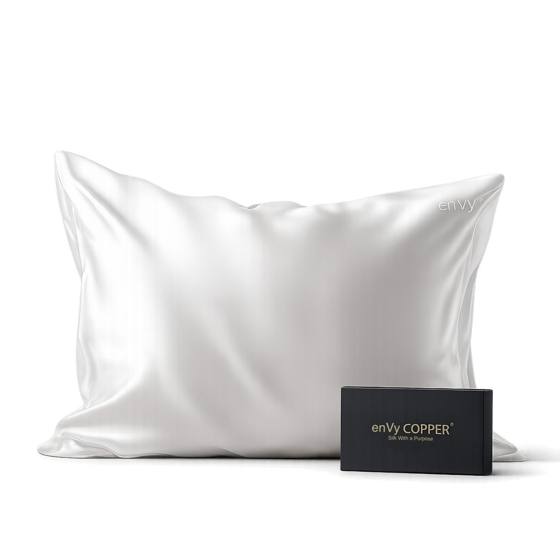 COPPER-infused biofunctional pure 100% mulberry silk pillowcase by enVy