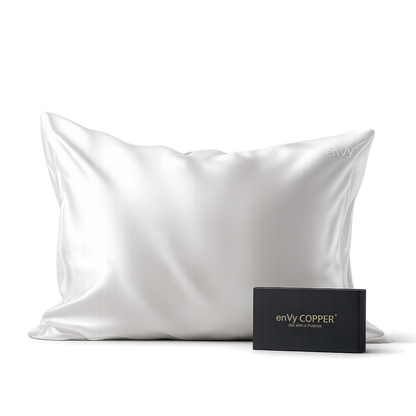 COPPER-infused biofunctional pure 100% mulberry silk pillowcase by enVy