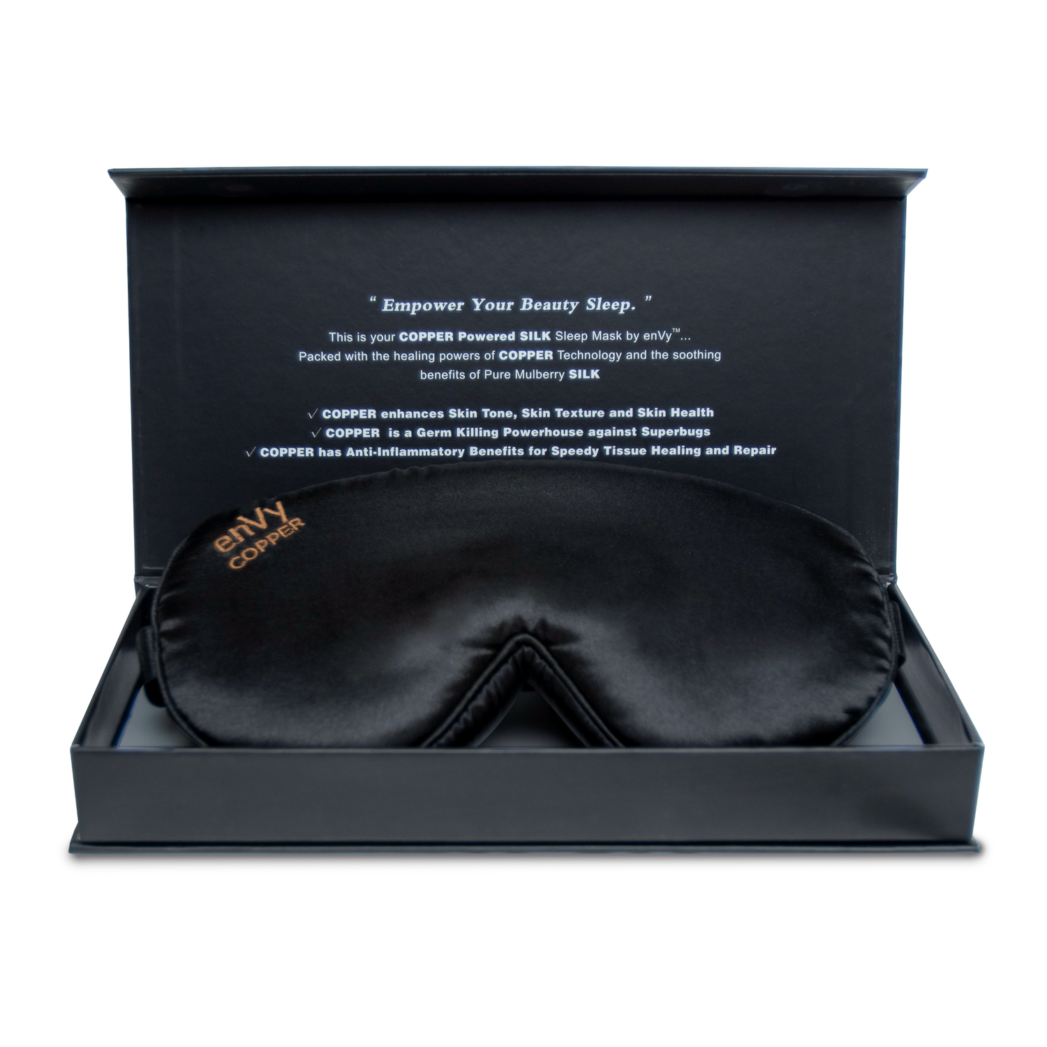 enVy® COPPER + HYLA⁺ Silk Sleep Mask - enVy Pillow