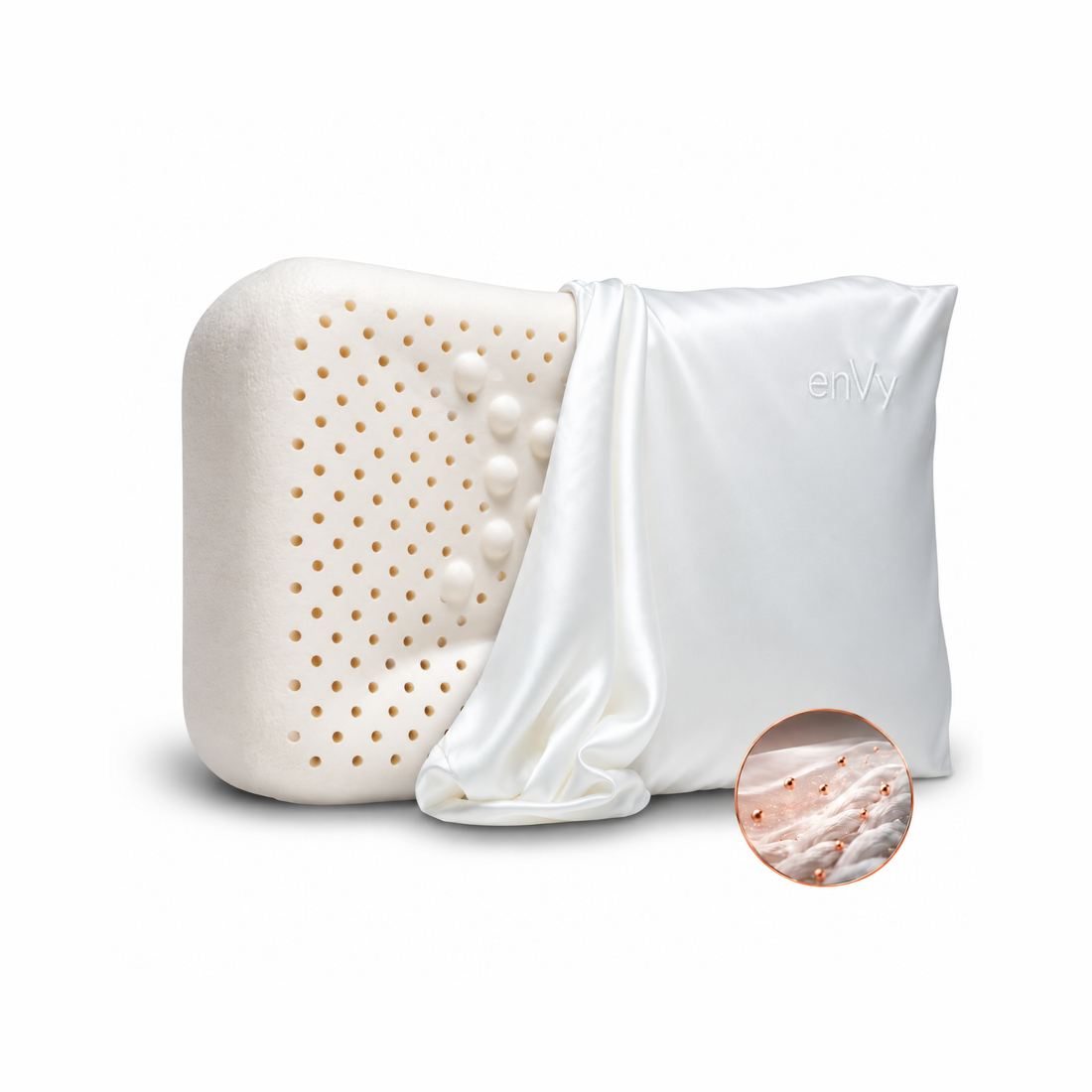 enVy®  TO GO Ergonomic Travel Pillow | COPPER + SILK