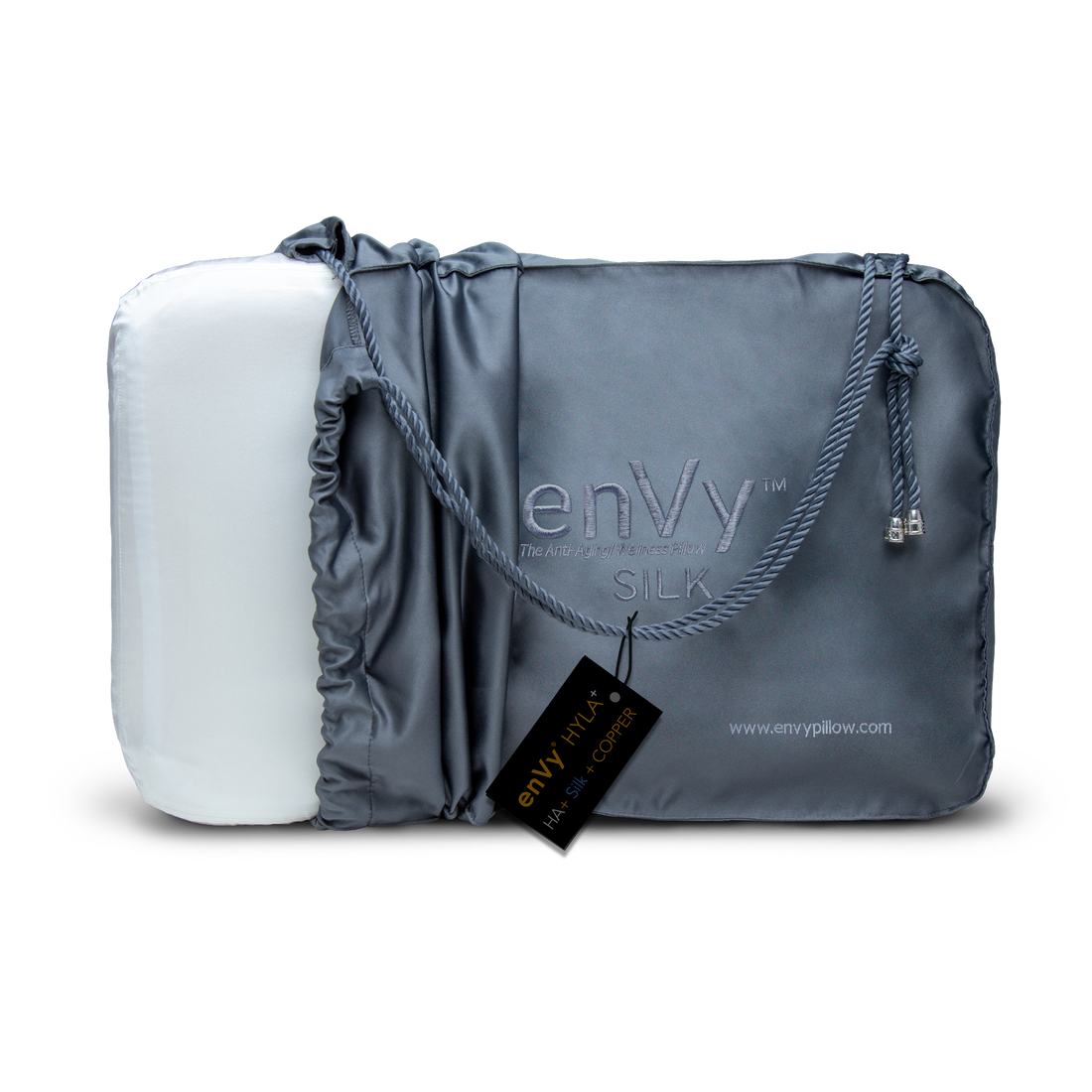 PRO-Aging Neck Support Ergonomic Pillow for Back and Side Sleepers infused with COPPER + HYLA⁺ - enVy Pillow