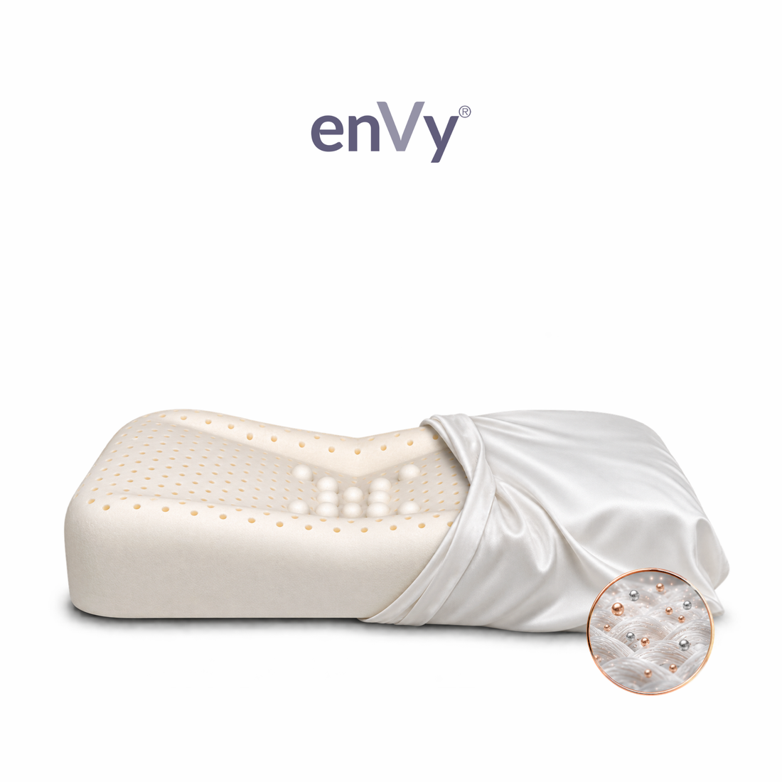 Anti-Wrinkle &amp; Neck Support Pillow | enVy® COPPER + ZINC + SILK