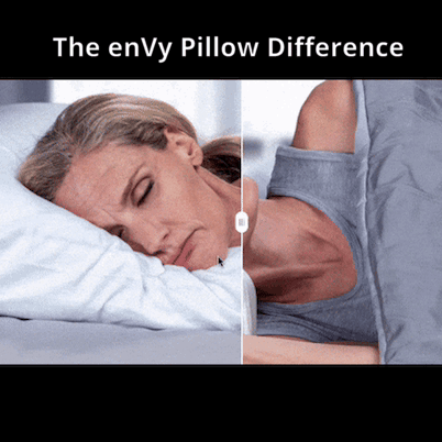 before and after of side sleeping and back sleeping enVy  pillow