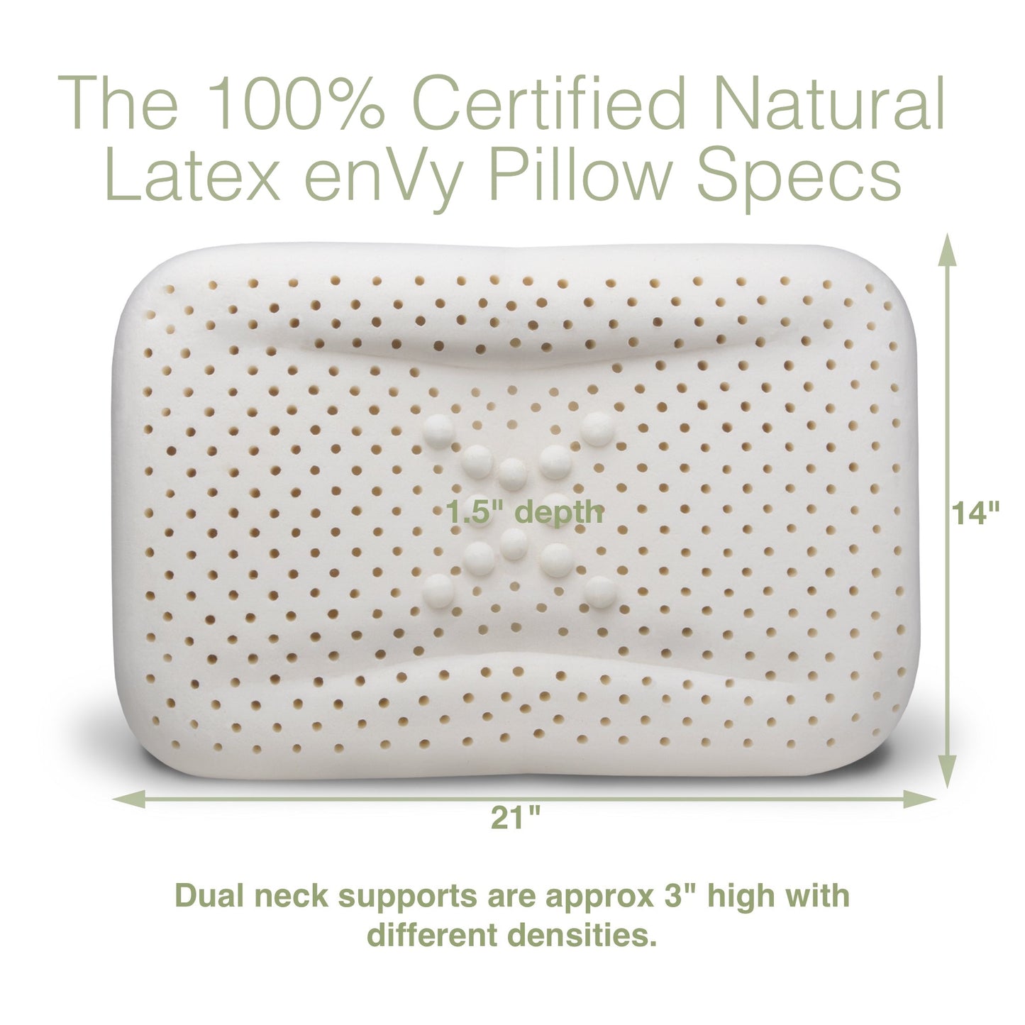 The enVy® COPPER + SILK Anti-Aging Pillow - 100% Natural Latex Pillow with COPPER-infused SILK Pillowcase