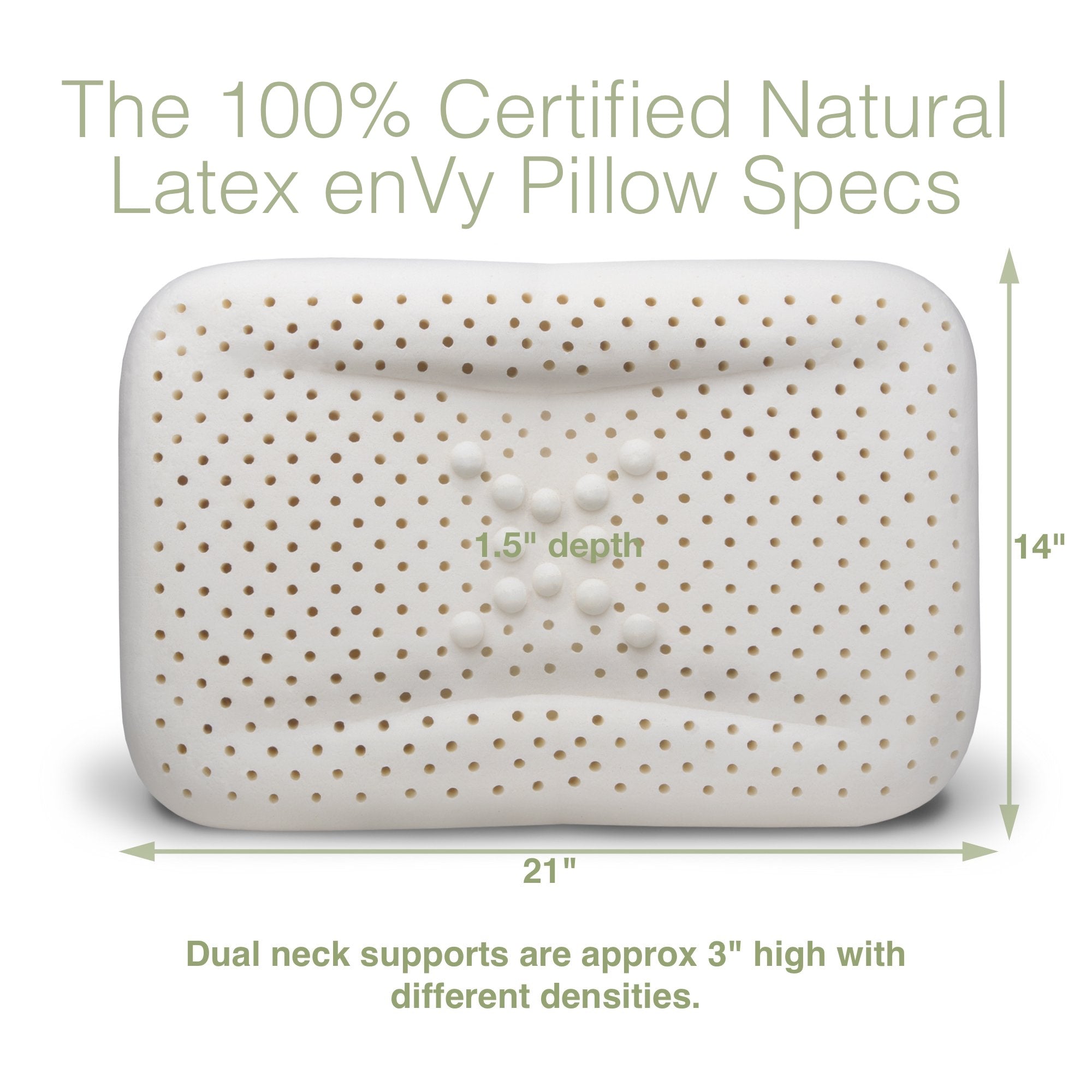 The enVy® COPPER + TENCEL™ Anti-Aging Pillow - 100% Natural Latex Pillow with a COPPER-infused Eucalyptus TENCEL™ Pillowcase