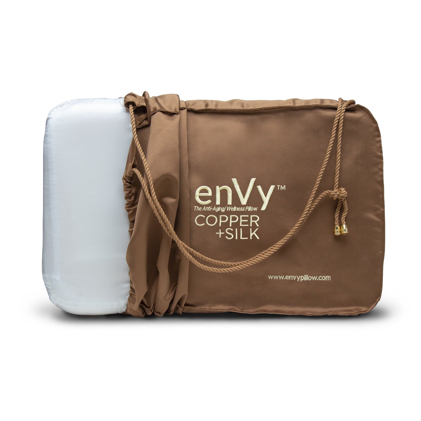 envy™ silk covered + copper powered natural latex anti-aging pillow